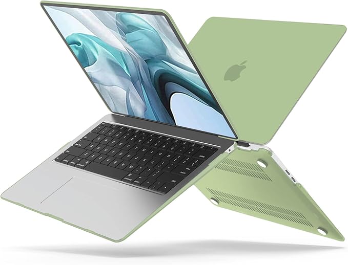 B BELK Compatible with MacBook Air 13 inch Case M1 2022 2021 2020 2019 2018 A2337 A2179 A1932, Matte Plastic Hard Shell+Keyboard Cover+Screen Protector for MacBook Air 13.3 inch Case, Avocado Green