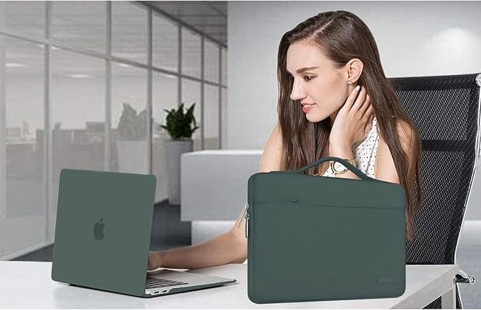 MOSISO Compatible with MacBook Pro 13 inch Case M2 2026, 2025, 2024-2016 A2338 M1 A2251 A2289 A2159 A1989 A1708 A1706, Plastic Hard Case&Bag&Keyboard Skin&Webcam Cover&Screen Protector, Midnight Green