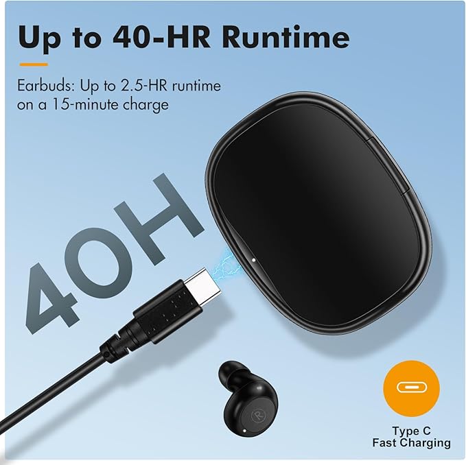Mini Wireless Earbuds, Auto Pairing Ear Buds Wireless Lightweight Headphones Built-in Microphone, IPX4 Sweat & Water Resistant, Immersive Premium Sound Headset with Charging Case, Black