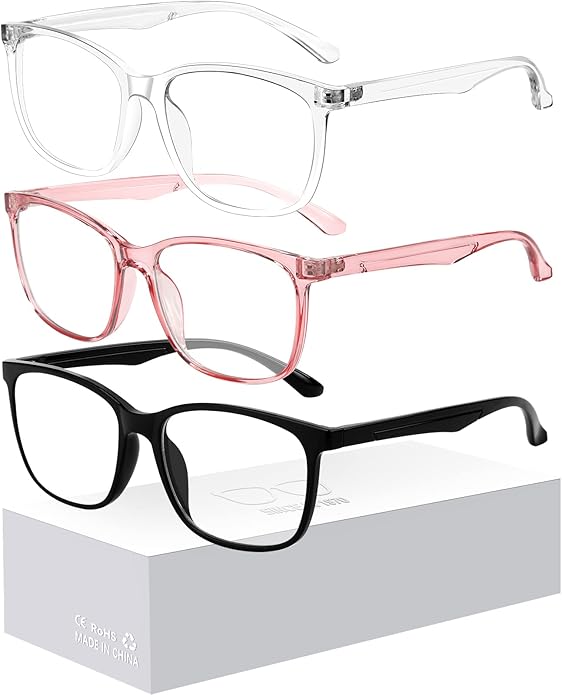 Oilway Blue-Light Blocking Glasses for Women Men - 3Pack Computer Reading/Gaming/TV/Phones Glasses Anti Eyestrain