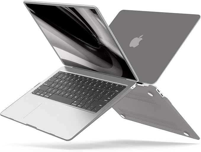B BELK Compatible with MacBook Air 13 inch Case M1 2022 2021 2020 2019 2018 A2337 A2179 A1932 Touch ID, Matte Plastic Hard Shell+ Keyboard Cover+ Screen Protector for MacBook Air 13.3 inch Case, Gray