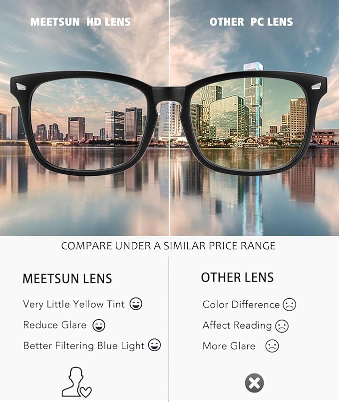 MEETSUN 3-Pack Blue Light Blocking Glasses, Anti Eye Strain Headache (Sleep Better), Computer Glasses UV400 Lens (Black + Brown Gradient + Tortoiseshell)