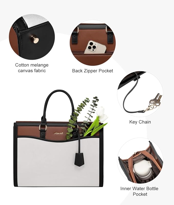 LOVEVOOK Laptop Tote Bag for Women, Office Work Bag Briefcase fit for 15.6 inch Laptop, Large Capacity Teacher Bag Handbag