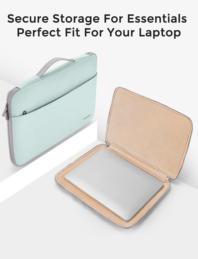DOMISO 14 inch Laptop Case Sleeve Protective Cover Compatible with 15 inch MacBook Air M4 M3 M2,MacBook Pro,14-15 inch HP Dell ASUS Lenovo Chromebook,Waterproof Computer Cases Bag,Mint Green