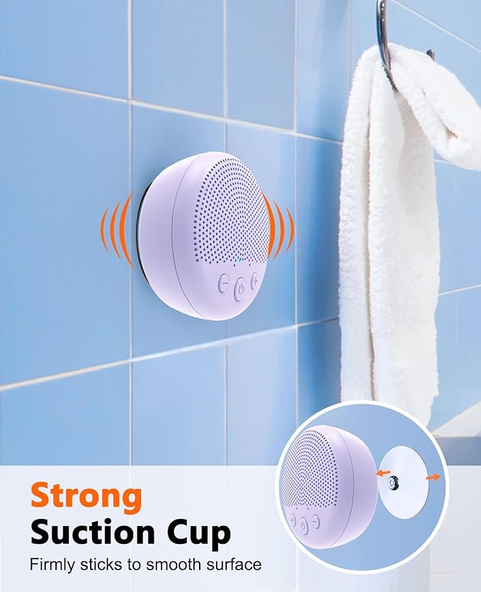 LENRUE Shower Speaker, Bluetooth Waterproof Speaker Wireless, Portable Speakers with Clear Loud Sound, Suction Cup, Lanyard, Ideas Gifts