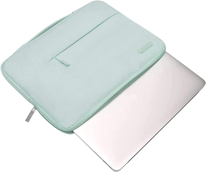 MOSISO Laptop Case 13.3 inch, 13-13.3 inch Laptop Sleeve with Handle Compatible with MacBook Air/Pro 13/Pro 14 M5 M4 M3 M2 M1,HP Dell ASUS Lenovo, Polyester Multifunctional Computer Bag, Mint Green