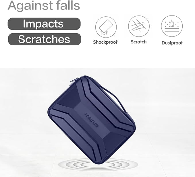 MOSISO 15-16 inch Laptop Hard Case, 15.6 inch Waterproof Shockproof Computer Bag Compatible with MacBook HP Dell, Symmetrical Trapezoid EVA Carrying Laptop Sleeve Hard Shell with Handle, Navy Blue