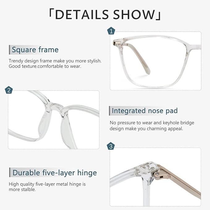 Cyxus Blue Light Blocking Glasses for Men and Women, Ultra Lightweight TR90 Metal Frame Computer Glasses for Gaming, Office, Reading, Digital Screen Protection 8208T34