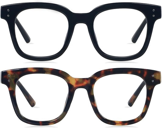 ANDWOOD Blue Light Blocking Glasses Women Computer Screen Oversized Bluelight Blocker for Big Heads Anti Eye Strain