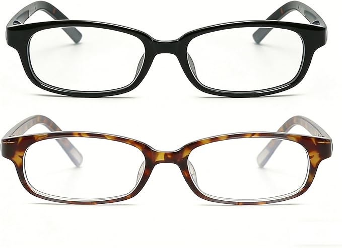 HJSTES Retro Clear Rectangle Glasses for Women Men Fake Blue Light Blocking Lens Narrow Frame Non Prescription Eyeglasses