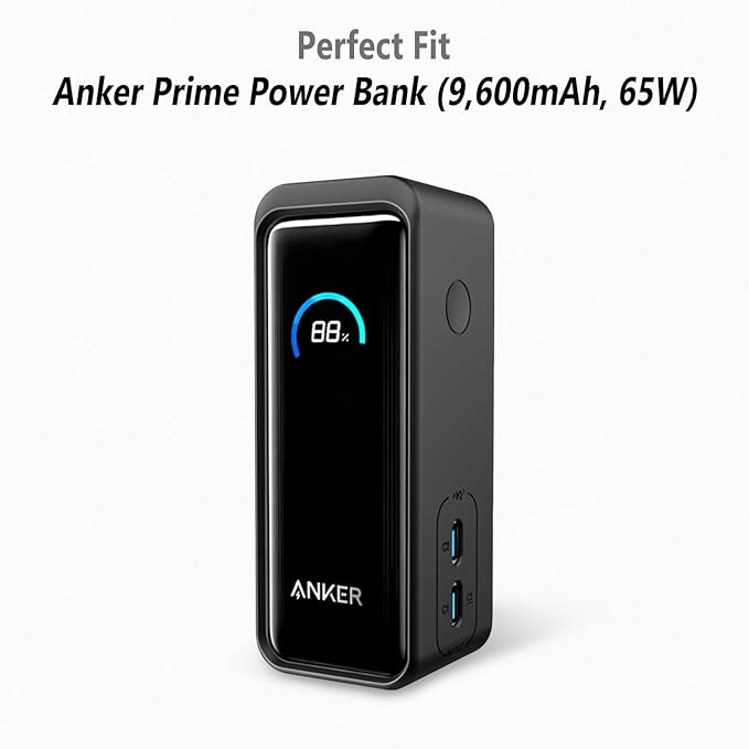 Geiomoo Silicone Case for Anker Prime Power Bank 9600mAh 65W, Soft Scratch Shock Resistant Protective Cover (Black)