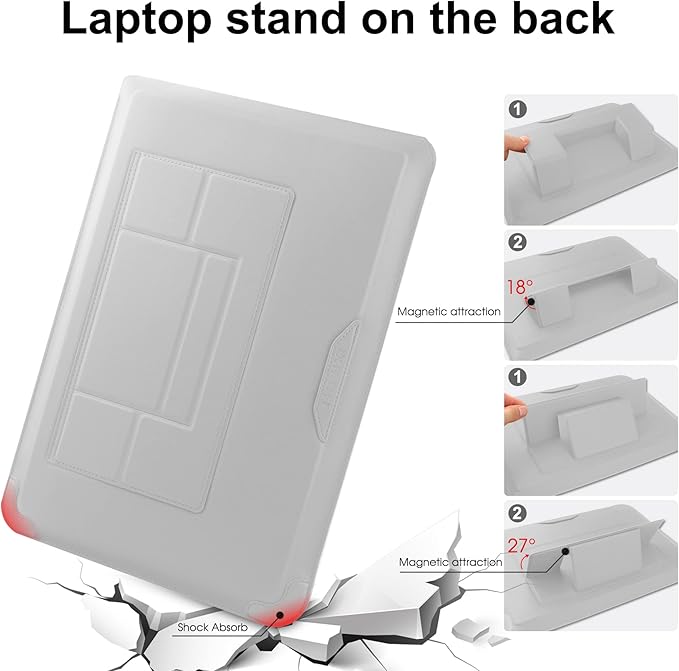 HoYiXi 13 Inch Laptop Sleeve Case Bag Compatible with Macbook Neo 2026/MacBook Air 13 M1 M2 2022-2018/MacBook Pro 13 M2 2022-2016/Surface Pro 8 2021/Surface Go 3 13-13.6'' Dell HP ASUS Acer PC, Silver