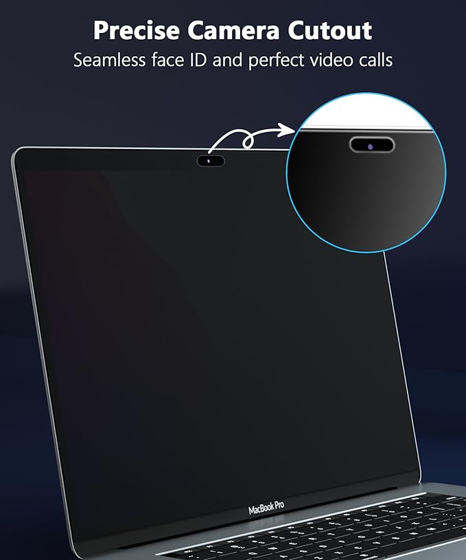 PYS 4 Way 360 Degree Macbook Air Privacy Screen for MacBook Air 13 Inch (2018-2021, M1),4 Directions Horizontal and Vertical All Around Anti Spy macbook privacy Film,Anti-Glare Protector