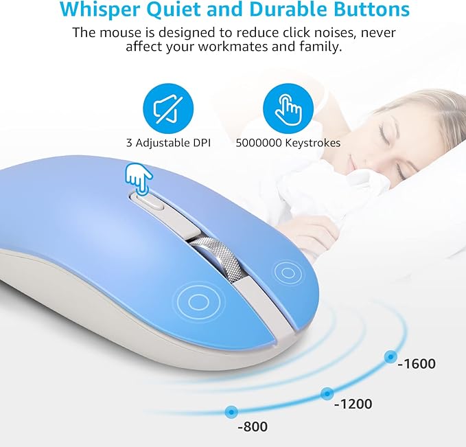 LeadsaiL Wireless Keyboard and Mouse Combo, Wireless USB Mouse and Computer Keyboard Set, Compact and Silent for Windows Laptop, Desktop, PC- Colorful