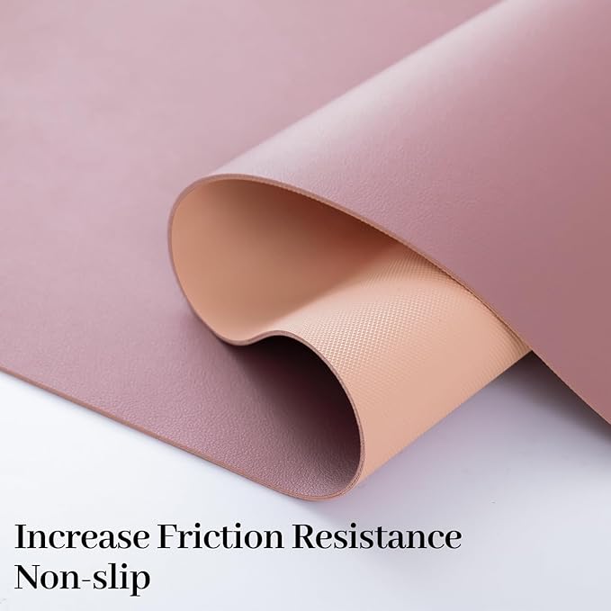 Non-Slip Desk Pad Mat, Leather Desk Mat for Desktop, Large Purple Mouse Pad, Waterproof Computer Mouse Mat Desktop Protector for Office/Home, 31.5" x 15.7"