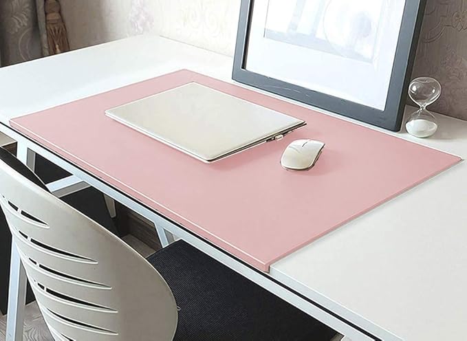 PU Leather Office Desk Pad, Writing Mat with Full Grip Fixation Lip, Table Blotter Desk Protector Waterproof Gaming Mat Laptop Keyboard Working Mat, Non-Slip Table Protective Pad