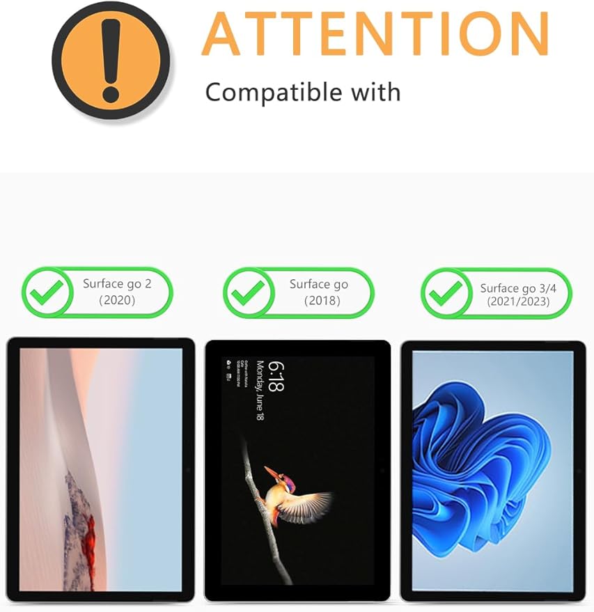 OMOTON [2 Pack Screen Protector Compatible for Microsoft Surface Go 3 / Surface Go 2 / Surface Go (2021/2020/2018 Released), Tempered Glass High Definition