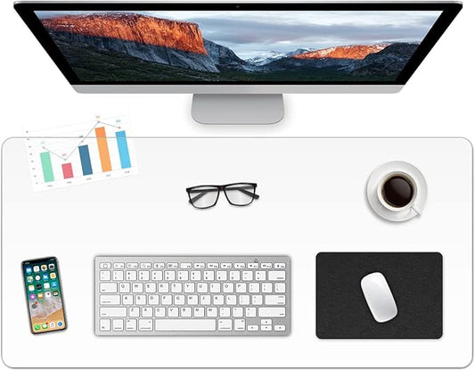Clear Writing Desk Pad 17 x 36 Inch Waterproof PVC Desk Table Cover Protector on Top of Desks Large Desk Blotter Pad Non-Slip Laptop Desktop Writing Mat for Office Home Decor with Mouse Pad