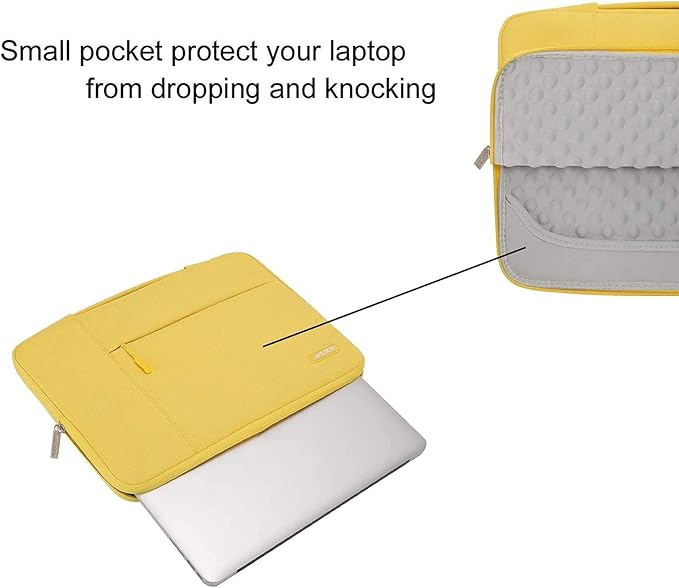 MOSISO Laptop Case 13.3 inch, 13-13.3 inch Laptop Sleeve with Handle Compatible with MacBook Air/Pro 13/Pro 14 M5 M4 M3 M2 M1,HP Dell ASUS Lenovo, Polyester Multifunctional Computer Bag, Yellow
