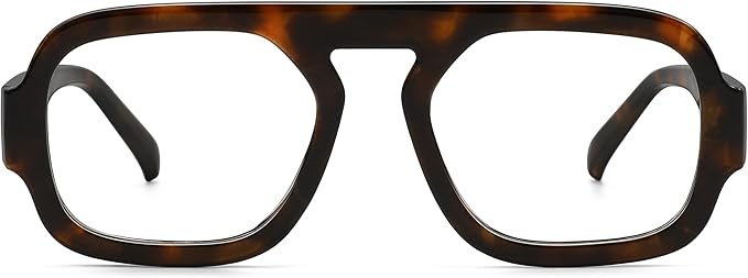 MEETSUN Oversized Retro Square Aviator Computer Blue Light Blocking Glasses for Women Men Fashion Fake Eyeglasses