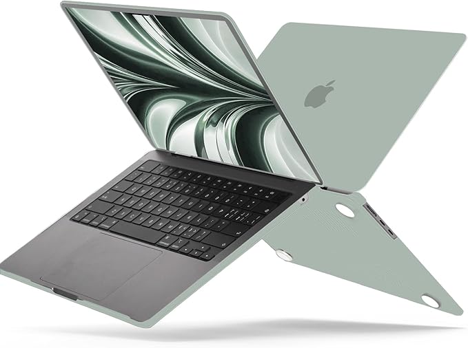 B BELK Compatible with MacBook Air 13.6 inch Case M5 2026 2025 2024 2023 2022 M4 M3 M2 A3449 A3240 A3113 A2681 Liquid Retina Display, Plastic Hard Shell +Keyboard Cover+Screen Protector, Antique Green