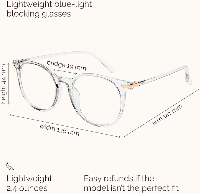 Gaoye 2 Pack Blue Light Blocking Glasses, Retro Round Eyewear Frame Anti Eyestrain Computer Glasses for Women Men - GY1688 (Pink+Transparent)