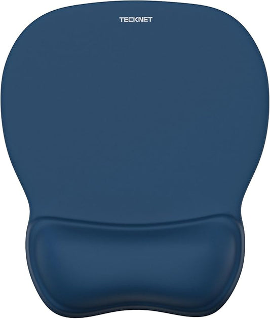 TECKNET Gel Mouse Pad with Wrist Rest, Ergonomic Office Mousepad with Wrist Support - Non-Slip & Smooth Surface Comfortable Desk Accessories Mat for Office, Gaming and Study - Navy
