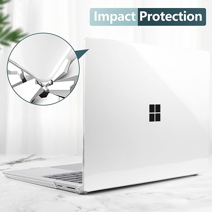 Batianda Crystal Case for 15-inch Microsoft Surface Laptop 7th Edition (2024-2025 Release) Lightweight Durable Scratch-Resistant Easy Install, with Keyboard Cover & Screen Protector, Transparent