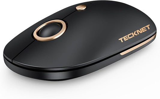 TECKNET Computer Mouse, 2.4Ghz Silent USB-A Wireless Mouse, 4800 DPI Ambidextrous Quiet Click for Travel, Slim Portable Wireless Mice Compatible with PC Laptop