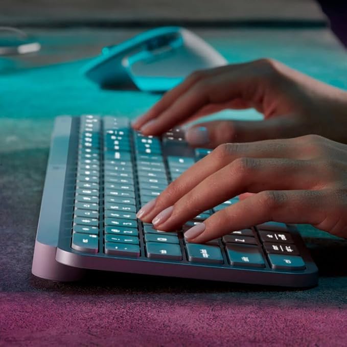 Logitech MX Keys S Wireless Keyboard, Low Profile, Fluid Precise Quiet Typing, Programmable Keys, Backlighting, Bluetooth, USB C Rechargeable, for Windows PC, Linux, Chrome, Mac - Pale Grey