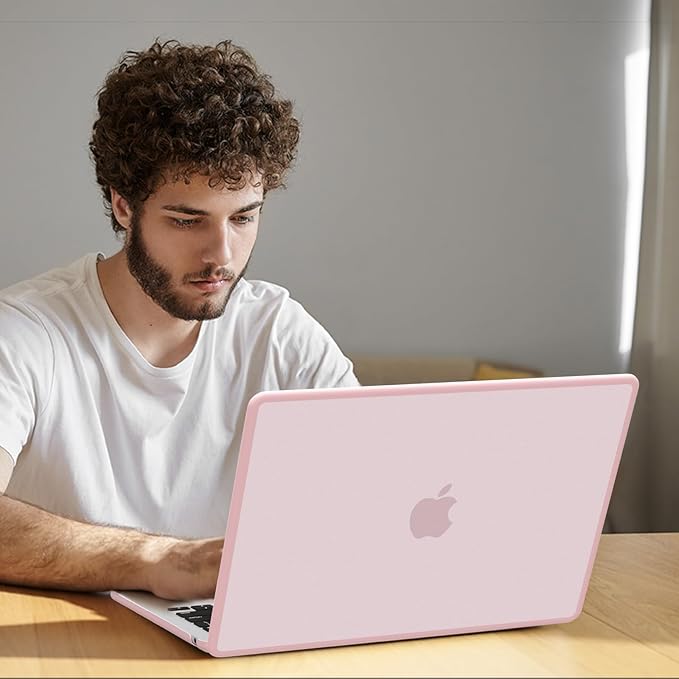 B BELK Compatible with MacBook Air 13 inch Case M5 2026 2025 2024 2023 2022 M4 M3 M2 A3449 A3240 A3113 A2681, [Anti-Cracking] Soft TPU Bumper+Keyboard Cover for MacBook Air 13.6 inch Case, Baby Pink
