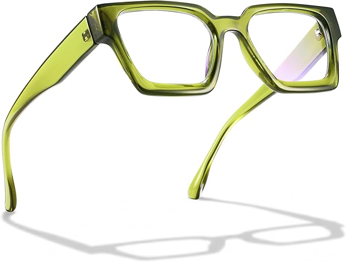 livho Oversized Eyewear Frame for Woman and Men - Rectangle Fashion Glasses for Computer, Chic Preppy Frame
