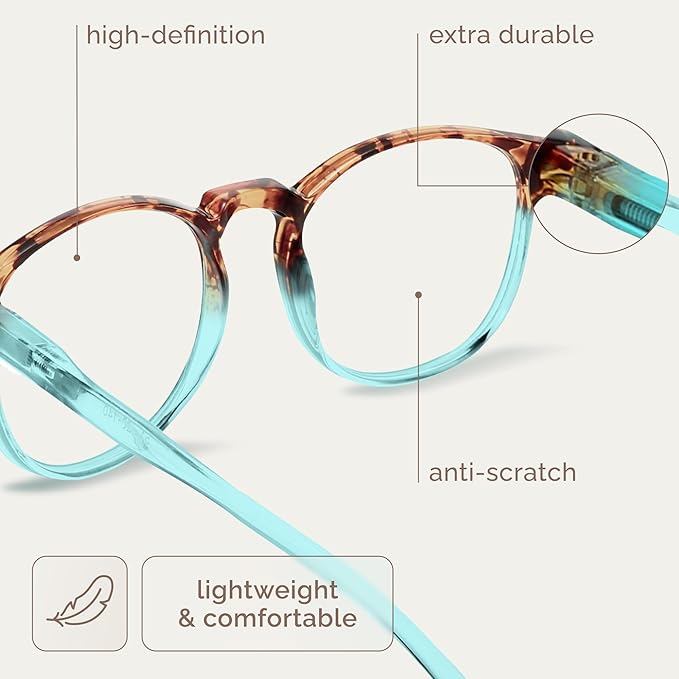IBOANN Chic & Comfy Blue Light Glasses for Women - 3-Pack Round Frames, Screen-Ready Style with UV Protection Coating