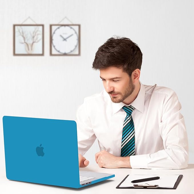 B BELK Compatible with MacBook Air 13 inch Case M5 2026 2025 2024-2022 M4 M3 M2 A3449 A3240 A3113 A2681, Plastic Hard Shell+Keyboard Cover+Screen Protector for MacBook Air 13.6 inch Case, Aqua Blue