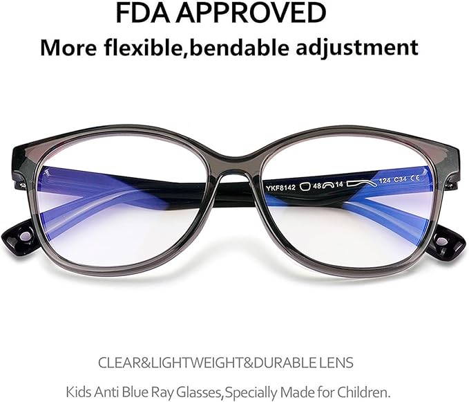 Blue Light Glasses for Kids Girls Boys with Cute Car Case, UV400 Protection, Anti Blue Ray Age3-12