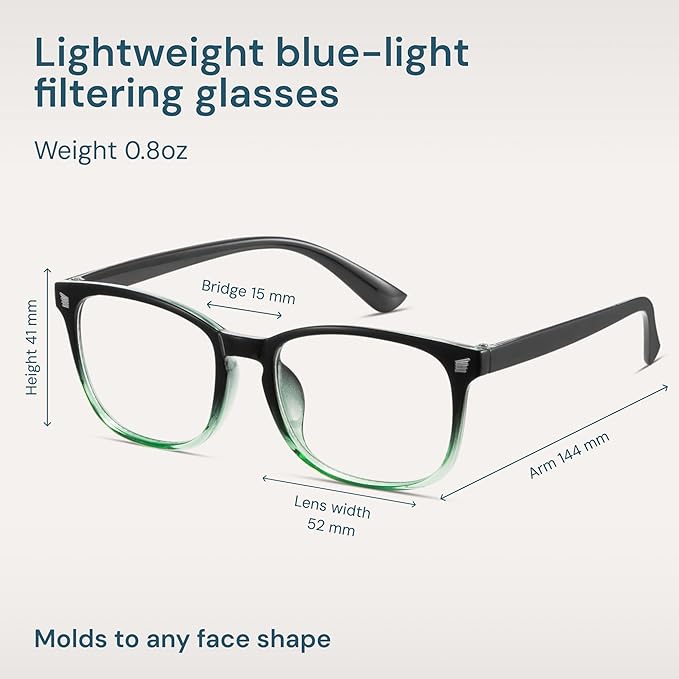 Gaoye Blue Light Glasses for Computer & Gaming - Anti UV Ray Lenses, Scratch-Resistant & Comfort Fit