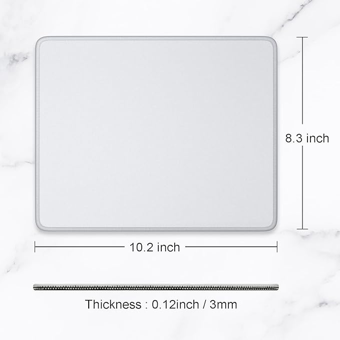 Hsurbtra Mouse Pad, Premium-Textured Square Mousepad 10.2 x 8.3 Inch, Stitched Edge Anti-Slip Waterproof Rubber Pretty Cute Computer Mat for Office Gaming Laptop Women Kids Space Gray