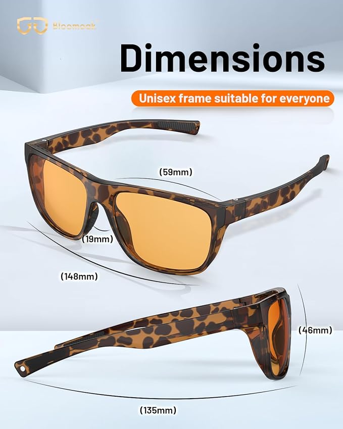 Bloomoak 100% Red Lens Blue Green Light Blocking Glasses- Dual AR Coatings Sleep Glasses Before Bed - Anti Glare, Fatigue
