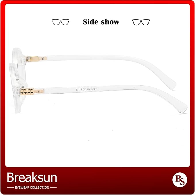 Breaksun Fashion Oval Glasses for Women Men Retro Round Tortoise Frame Blue Light Glasses Nerd Eyeglasses