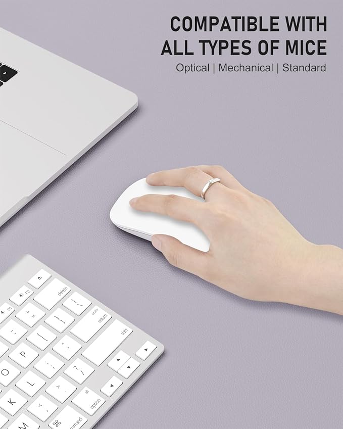 Desk Pad, 23.6" x 13.8" PU Leather Non-Slip Desk Mat Large Mouse Pad for Desktop, Waterproof Laptop Computer Writing Mat for Office, Home, Work, Gaming, Gray Pink