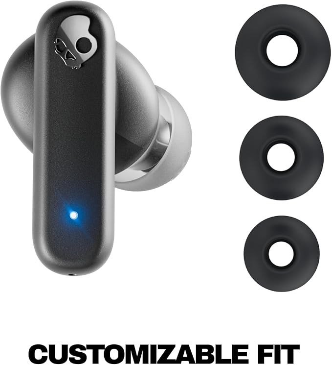 Skullcandy Smokin’ Buds Wireless Earbuds, Bluetooth Headphones, Noise Isolating Fit, Up to 20 Hours Battery, IPX4 Sweat and Water Resistant, Microphone for iPhone Android - Preppy Sage