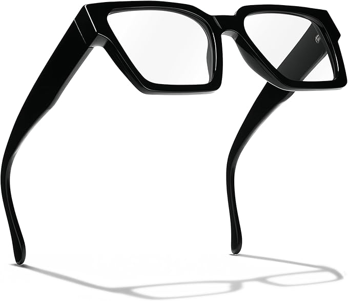livho Oversized Eyewear Frame for Woman and Men - Rectangle Fashion Glasses for Computer, Chic Preppy Frame