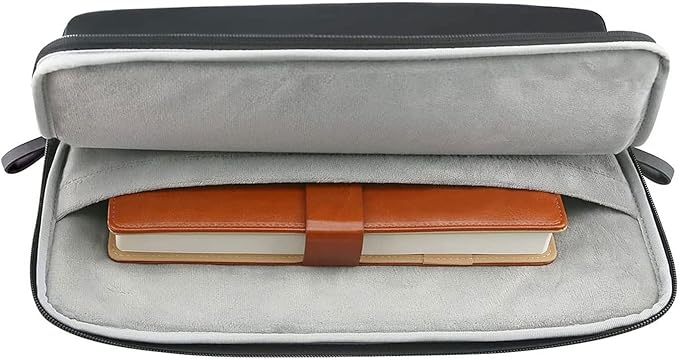 MOSISO Laptop Sleeve Bag 16 inch Compatible with MacBook Air 15 inch 2025-2023 M4 M3 M2/Pro 16 inch 2025-2019 M4 M3 M2 M1, 15-15.6 inch Notebook, PU Leather Padded Bag Waterproof Case, Black
