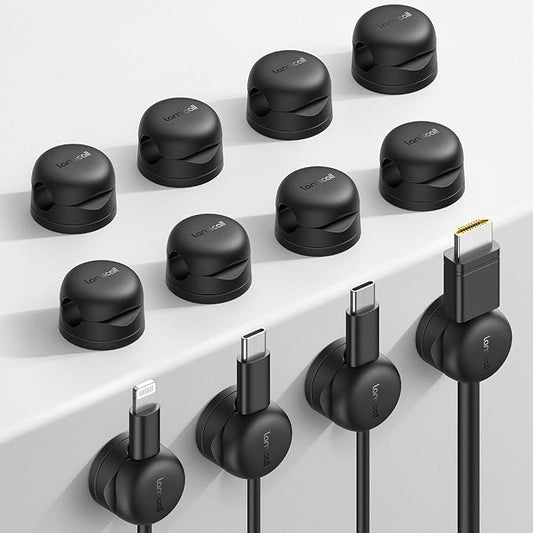 Lamicall 12Pack Rotatable Cord Organizer, Desk Office Nightstand Accessories - Cable Management Clips, Desk Phone Charger Holder Gadgets, Wire Organizer Keeper Home Workspace Dorm Organizers by Lamicall