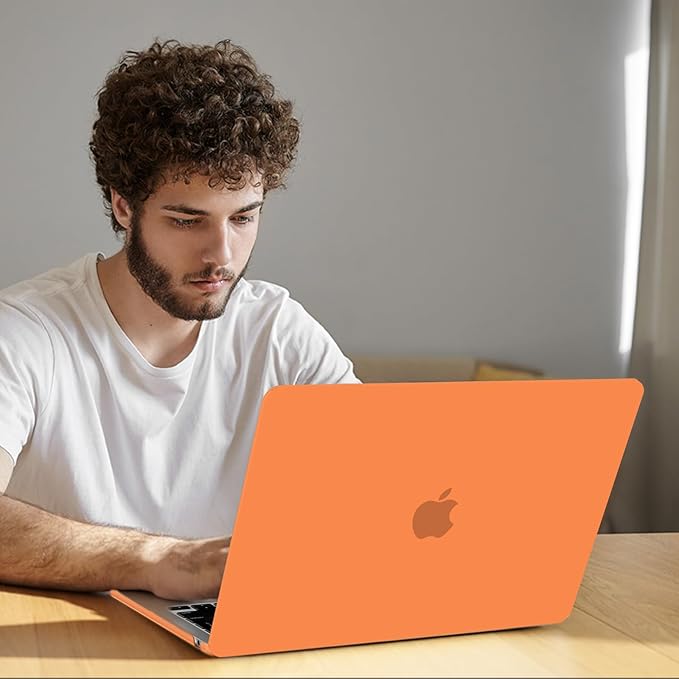 B BELK Compatible with MacBook Air 13 inch Case M5 2026 2025 2024-2022 M4 M3 M2 A3449 A3240 A3113 A2681, Plastic Hard Shell Case+Keyboard Cover+Screen Protector for MacBook Air 13.6 inch Case, Orange