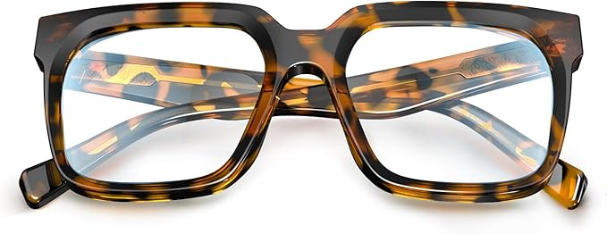 VISOONE 2 Pack Rectangle TR90 Blue Light Blocking Glasses Computer Eyewear with Preppy Look for Women and Men Cougar