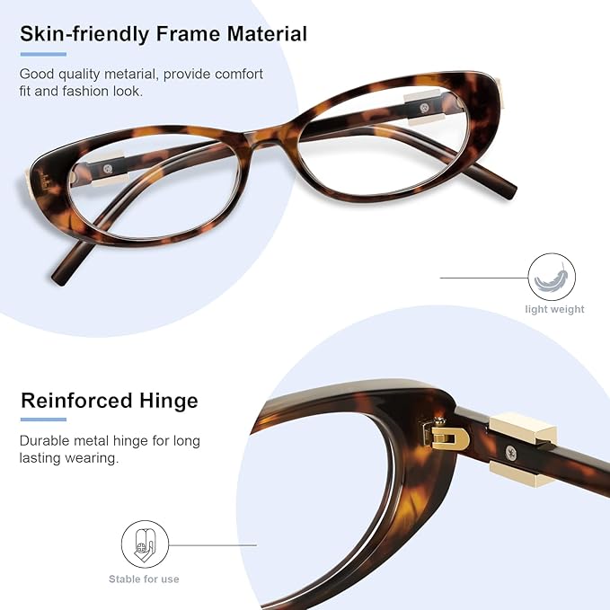 Oval Blue Light Blocking Glasses for Women Retro 90s Glasses Computer TV Eyeglasses Anti Eyestrain