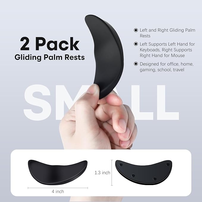 JIKIOU Left-Handed and Right-Handed Truly Ergonomic Wrist Rest for Mouse and Keyboard, Carpal Tunnel Support, Pain Relief, Anti-Fatigue, Easy Glide, Office Computer Laptop Gaming (Left+Right)
