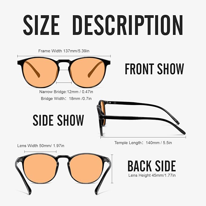 2 Pack Blue Light Glasses For Woman/Men Blue Retro Round Light Blocking Glasses