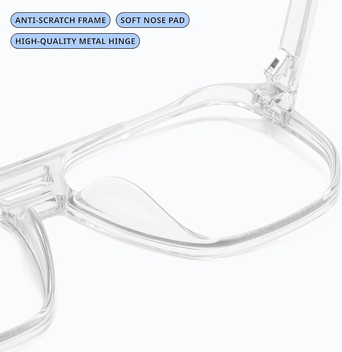 livho Retro Aviator Blue Light Blocking Glasses for Women Men with Soft Case, Trendy Rectangle Computer Eyeglasses